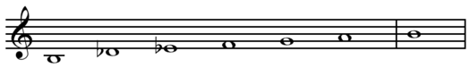 Whole tone scale on B