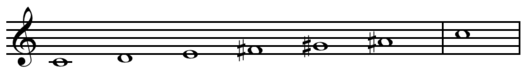 Whole tone scale on C
